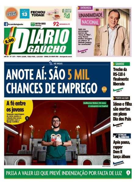 capa edição impressa do dia 12/08/2025