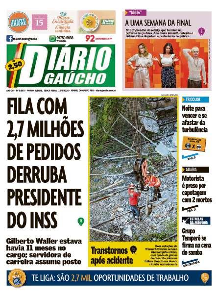 capa edição impressa do dia 14/04/2026