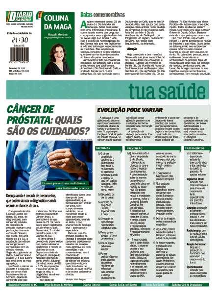 contra capa edição impressa do dia 23/05/2025