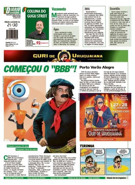 contra capa edição impressa do dia 24/01/2026